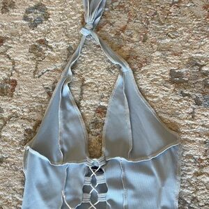Stylish Halter Top in Light Blue